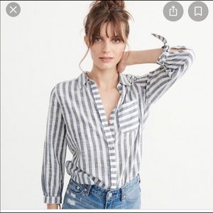 Abercrombie and Fitch Blue/Grey Striped Button Down